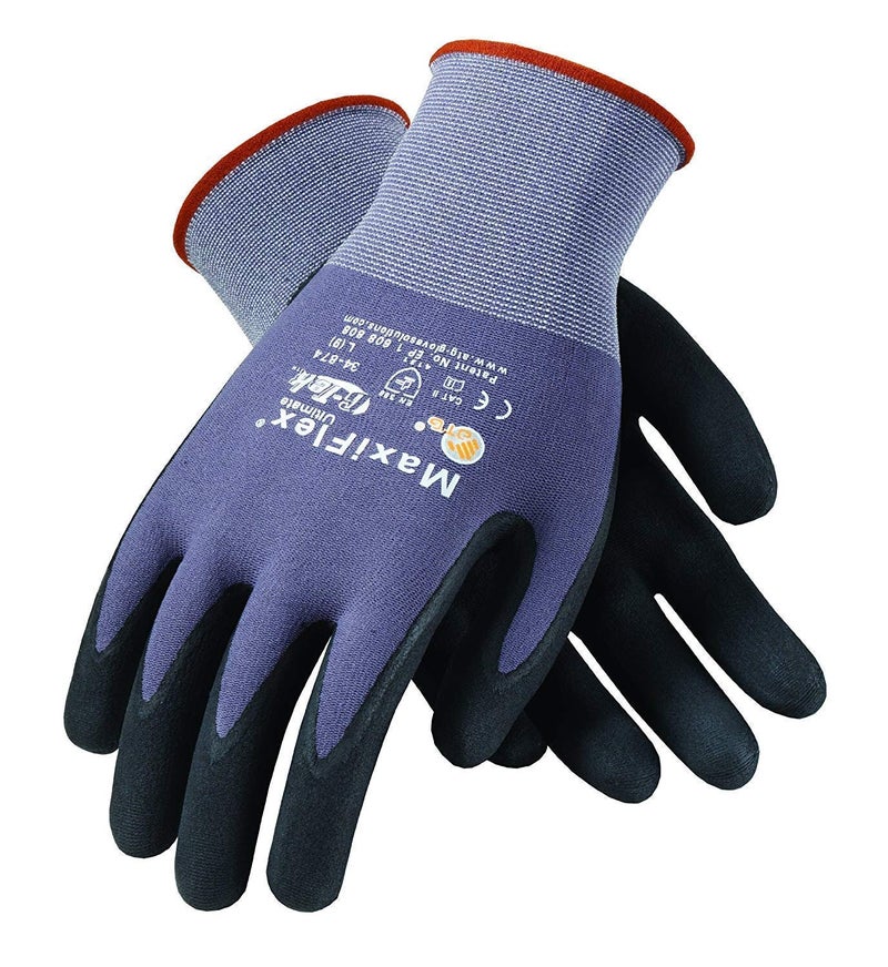 ATG 34-874/S MaxiFlex Ultimate - Nylon, Micro-Foam Nitrile Grip Gloves - Black/Gray - Small - 12 Pair Per Pack - Image 2